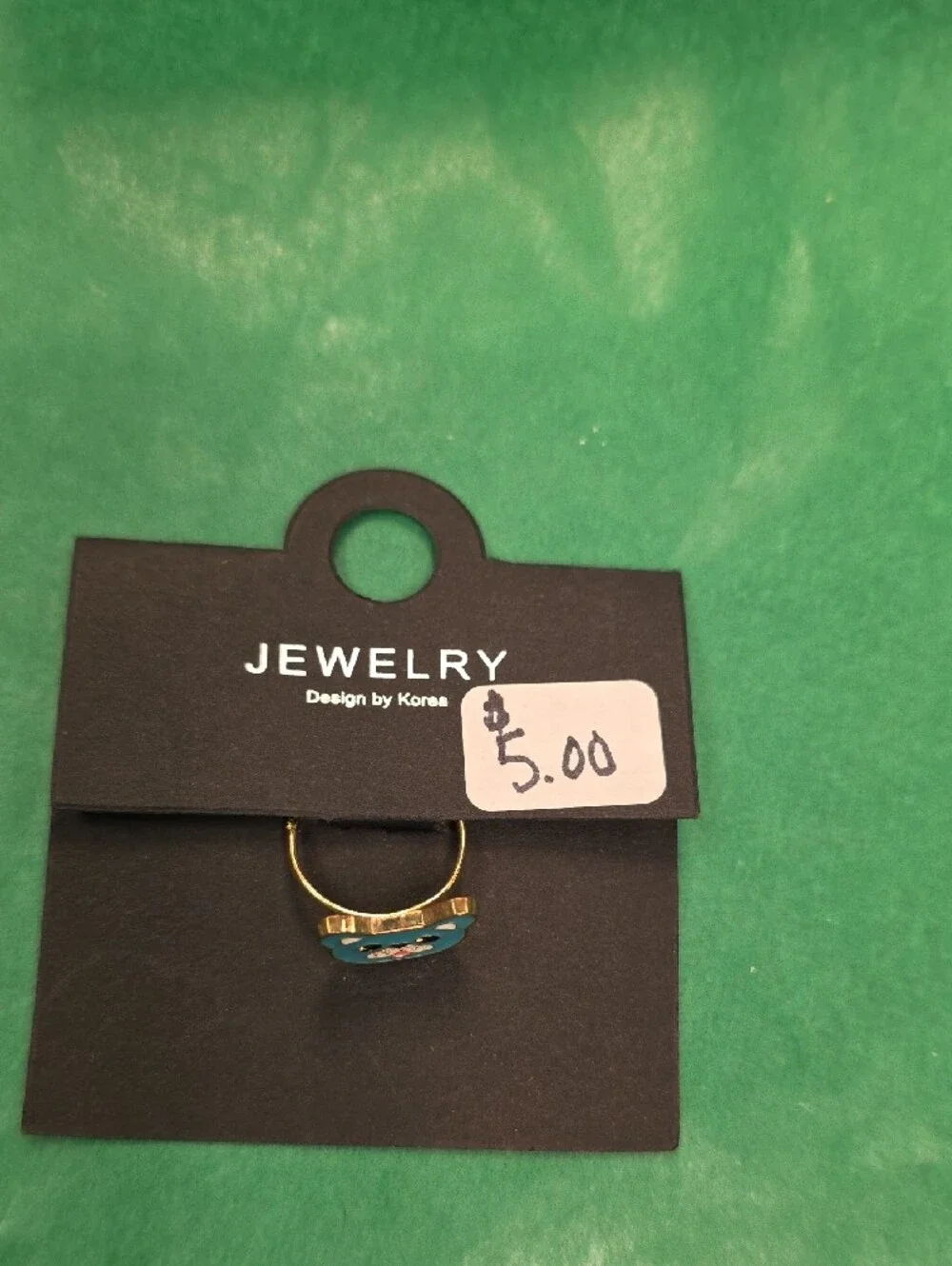 Unbranded Blue Cat Enamel Ring - Cute Animal Design